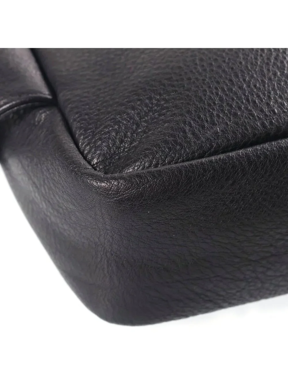 Chrome Hearts Strap on Leather Shoulder Bag Black